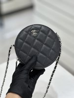 Chanel Cylinder & Round Bags Top Fake Designer
 Silver Hardware Cowhide