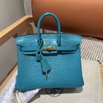 Hermes Birkin Bags Handbags Fashion Designer
 Blue Gold Platinum Silver Hardware Crocodile Leather