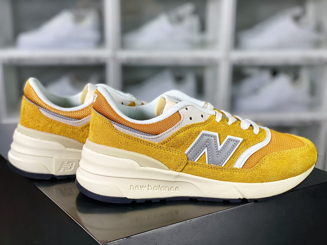 New Balance 997R ”Navy” improved series low-top jogging shoes ”bright yellow and white” U997RCB