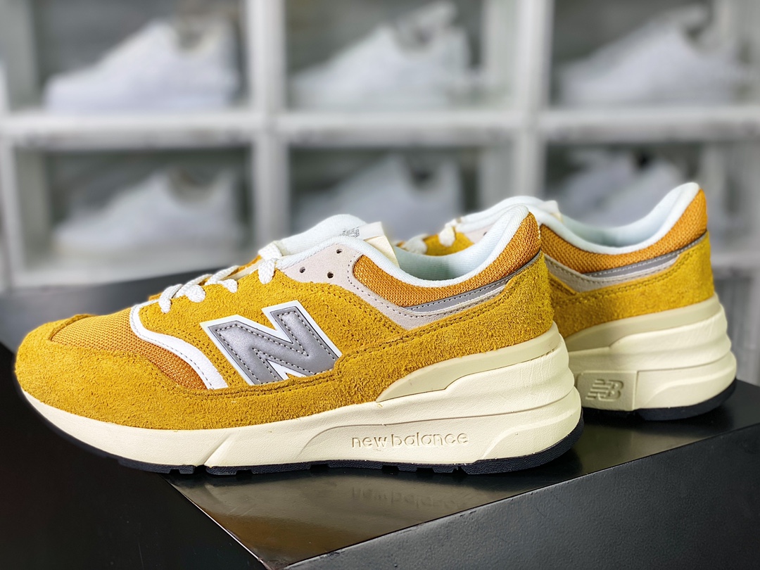 New Balance 997R ”Navy” improved series low-top jogging shoes ”bright yellow and white” U997RCB