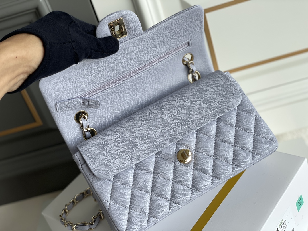 🌼白金版▪️正品级 包装如图𝐂𝐡𝐚𝐧𝐞𝐥 𝐂𝐅小号 浅紫色全名Classic Fla0 尺寸：Small