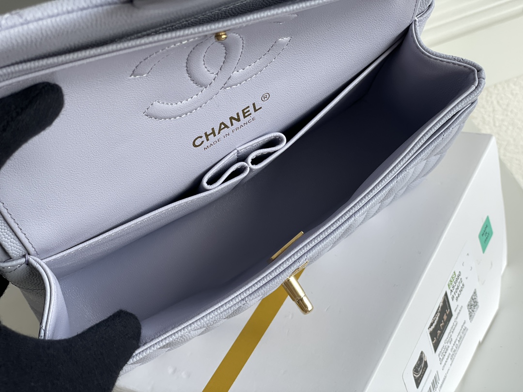 🌼白金版▪️正品级 包装如图𝐂𝐡𝐚𝐧𝐞𝐥 𝐂𝐅小号 浅紫色全名Classic Fla0 尺寸：Small