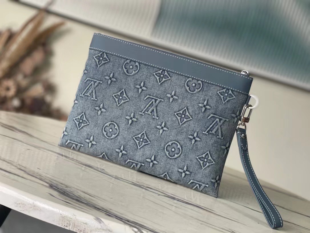 This Pochette To-Go pouch is crafted from Monogram Washed Denim canvas - Bag 3