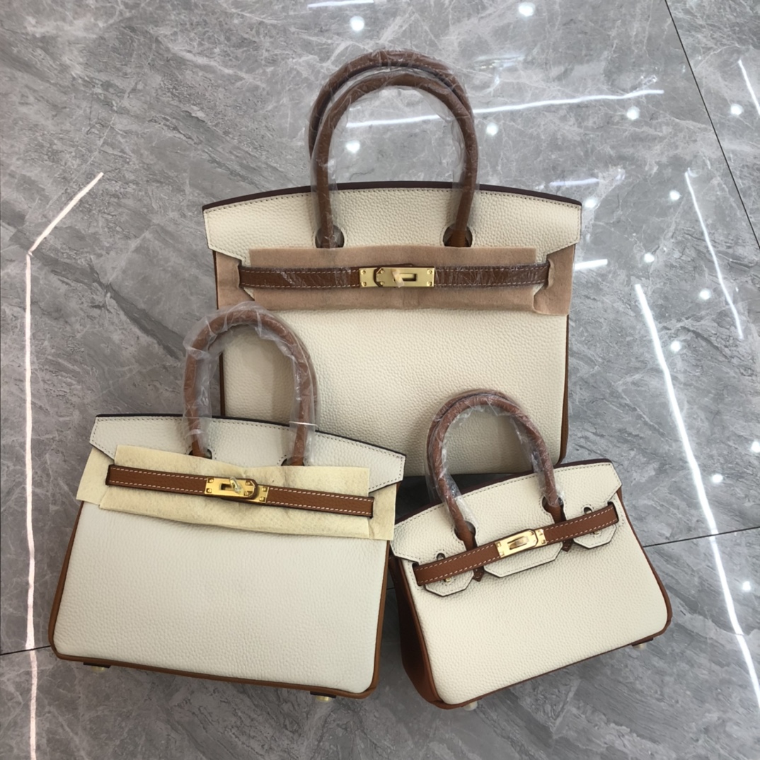 هيرميس Hermes Birkin حقيبة حقيبة يد بلاتينيوم ليتشي نمط جلد البقر