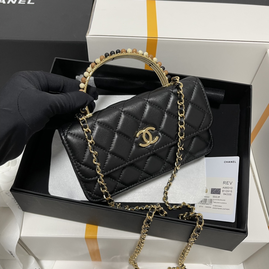 Chanel Sacs Mini Le Brun Couleur chocolat Serti de diamants
