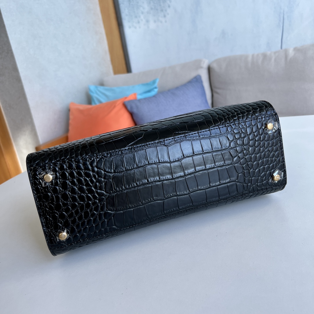 Tory Burch Eleanor Alligator Gravy Handbag: Versatile Design with Removable Shoulder Straps - 图片 6