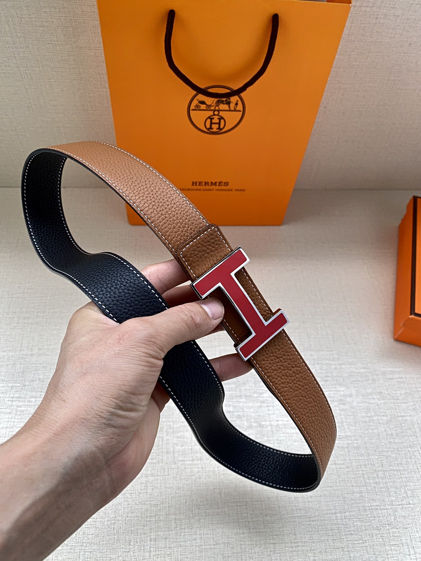 Hermès爱马仕皮带原单品质双面荔