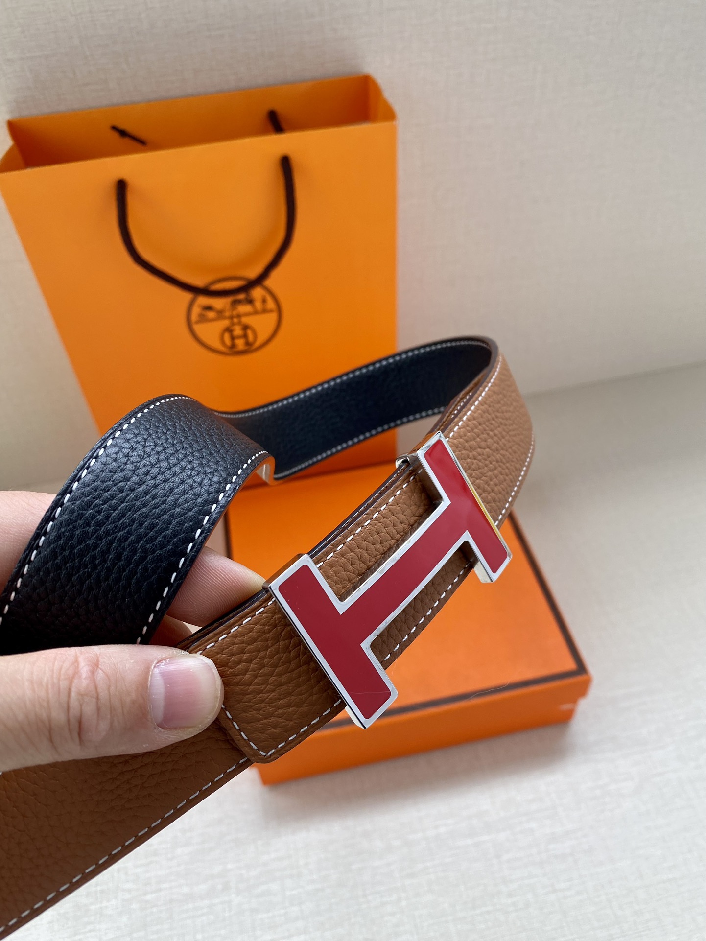 Hermès爱马仕皮带原单品质双面荔