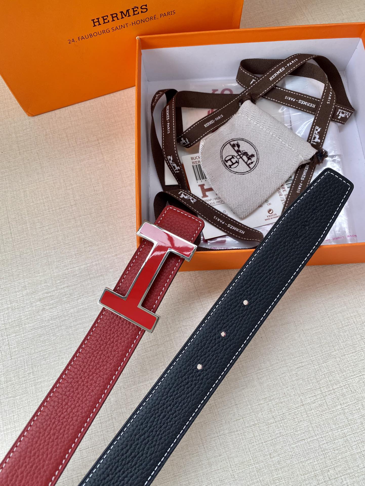 Hermès爱马仕皮带原单品质双面荔