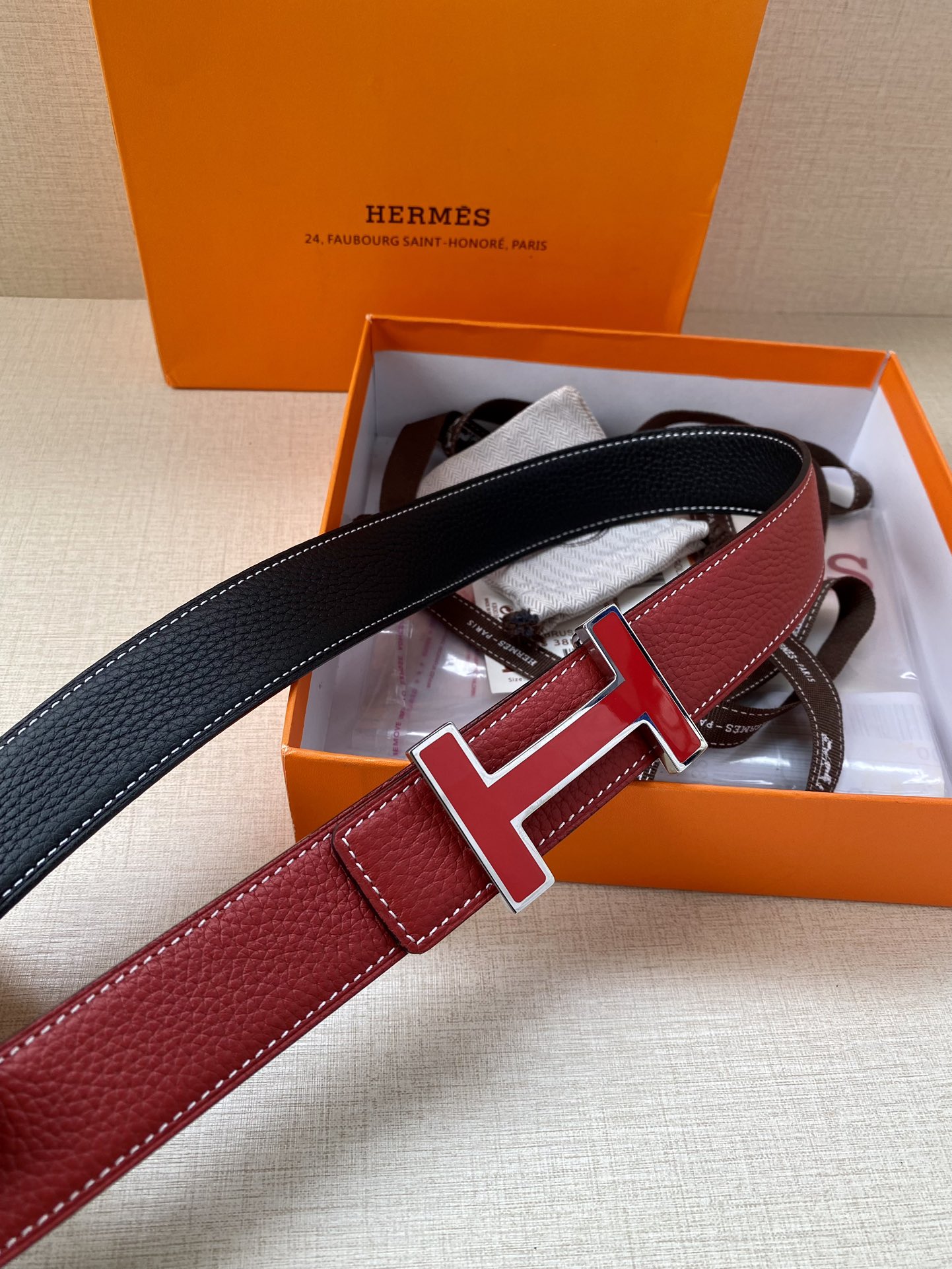 Hermès爱马仕皮带原单品质双面荔