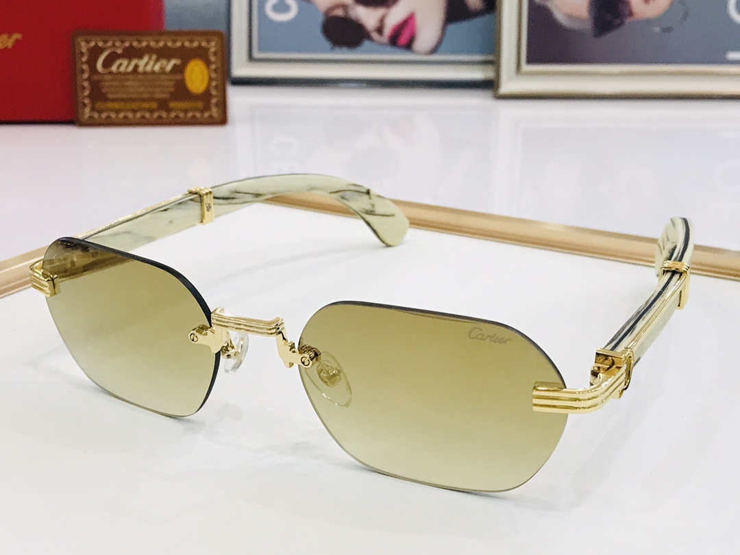 Cartier卡地亚新款无框男士太阳眼镜