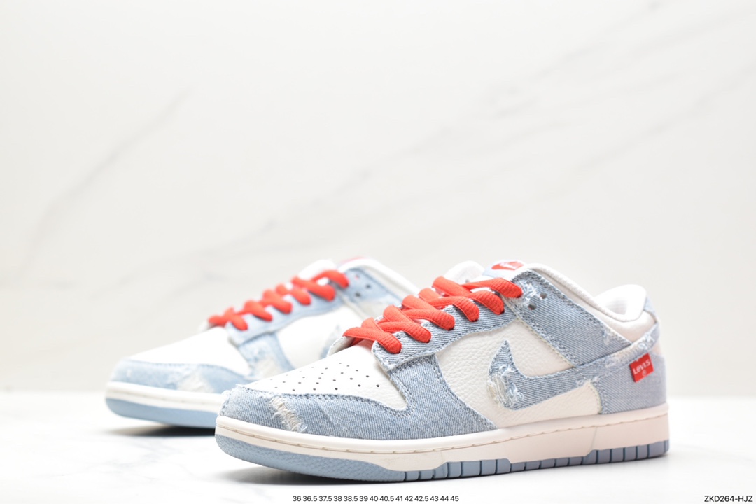 李维斯联名 Nike SB Dunk Low Levis牛仔破洞低帮休闲板鞋 LE0021-002