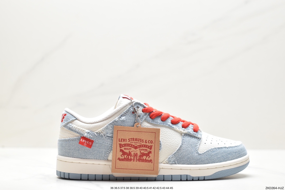 李维斯联名 Nike SB Dunk Low Levis牛仔破洞低帮休闲板鞋 LE0021-002