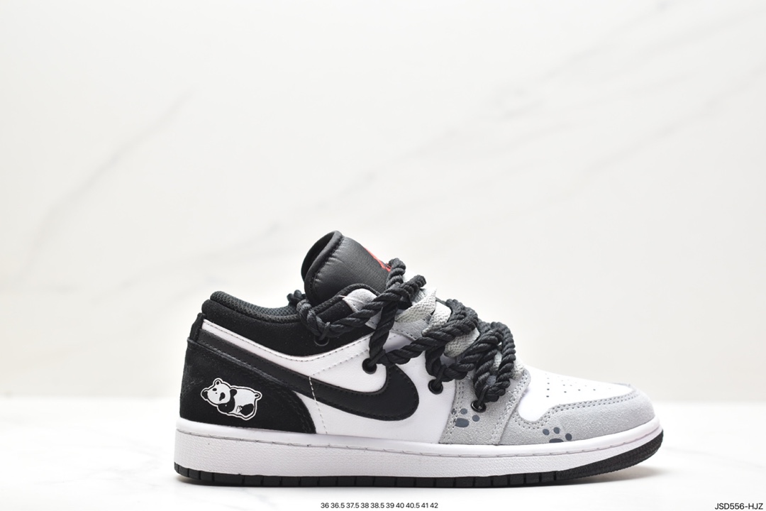 Air Jordan 1 Low 绑带白黑蓝 DX4374-008