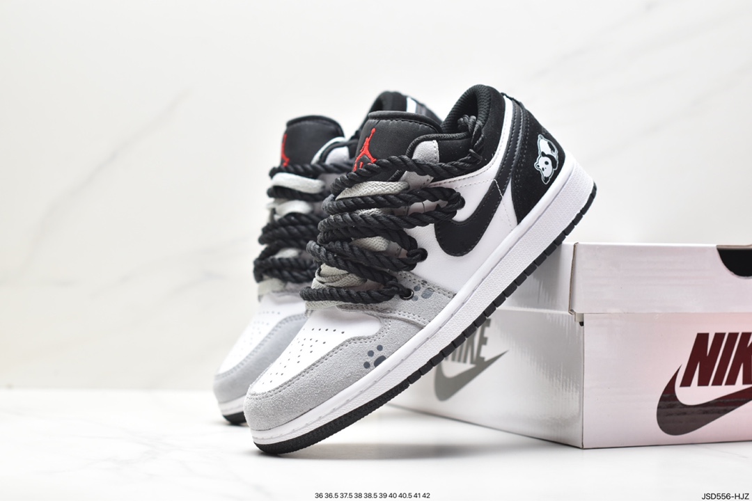 Air Jordan 1 Low 绑带白黑蓝 DX4374-008