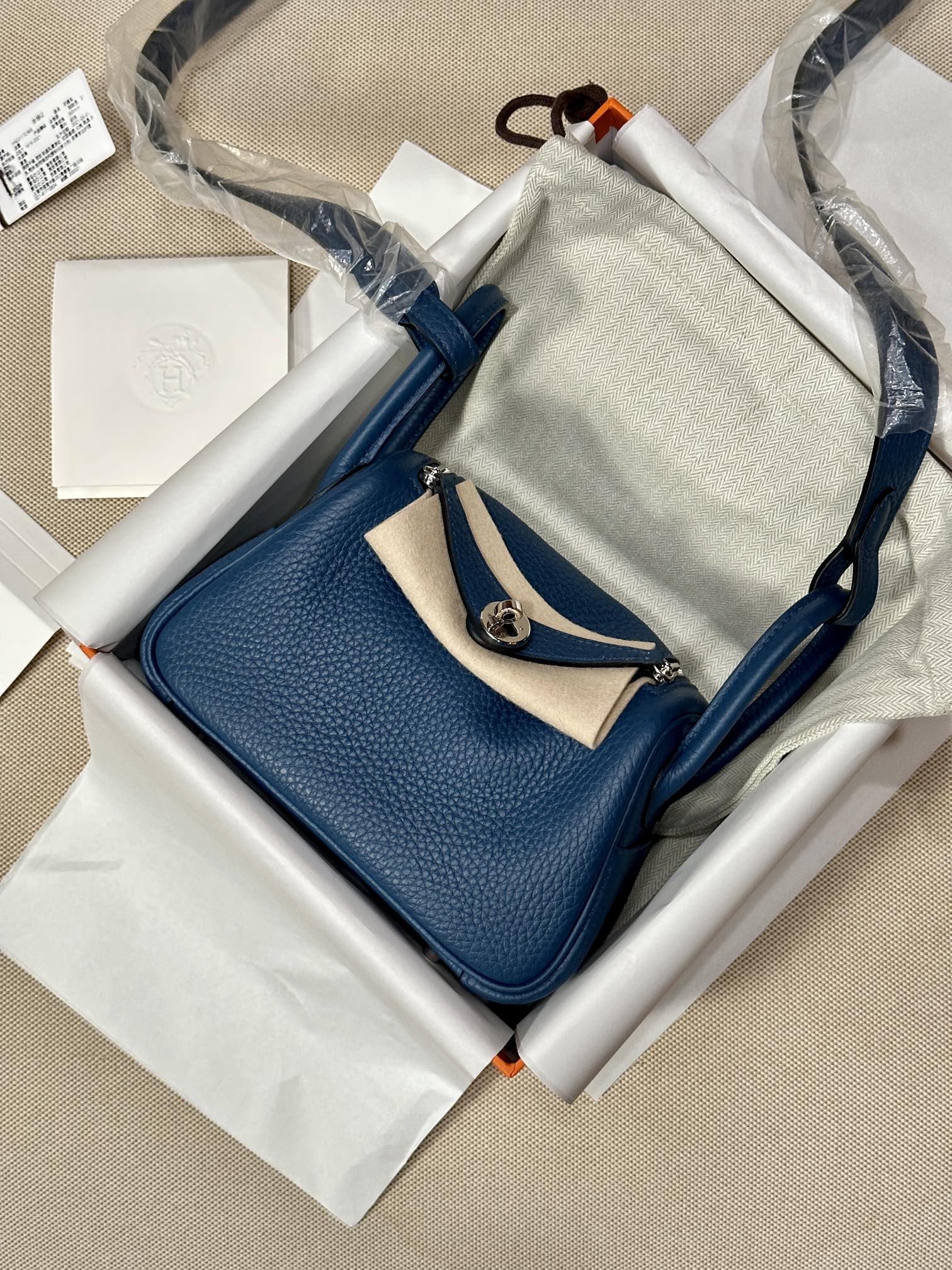 Hermes Lindy Blue mini shoulder everyday