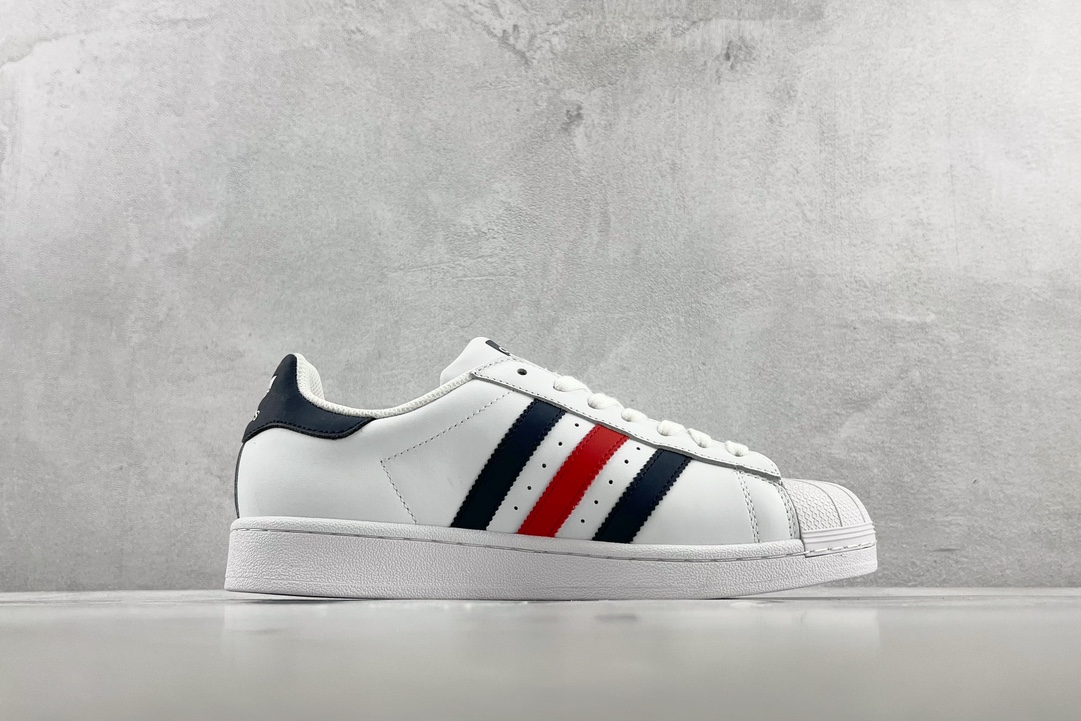 150 adidas originals Superstar 蓝红条 F36583