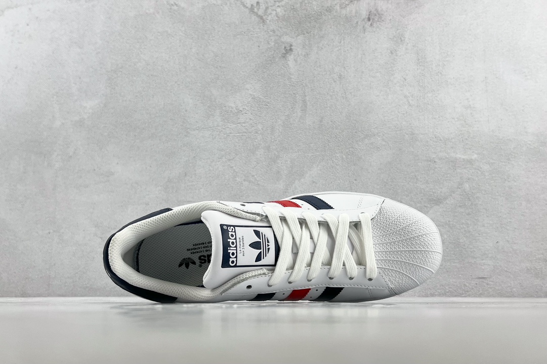 150 adidas originals Superstar 蓝红条 F36583