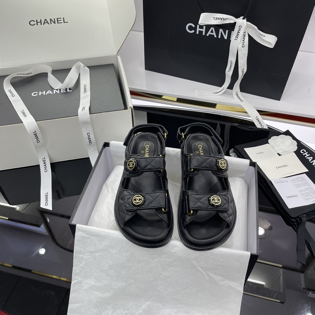 Chanel Shop
 Shoes Sandals Cowhide Genuine Leather Lambskin Sheepskin Beach