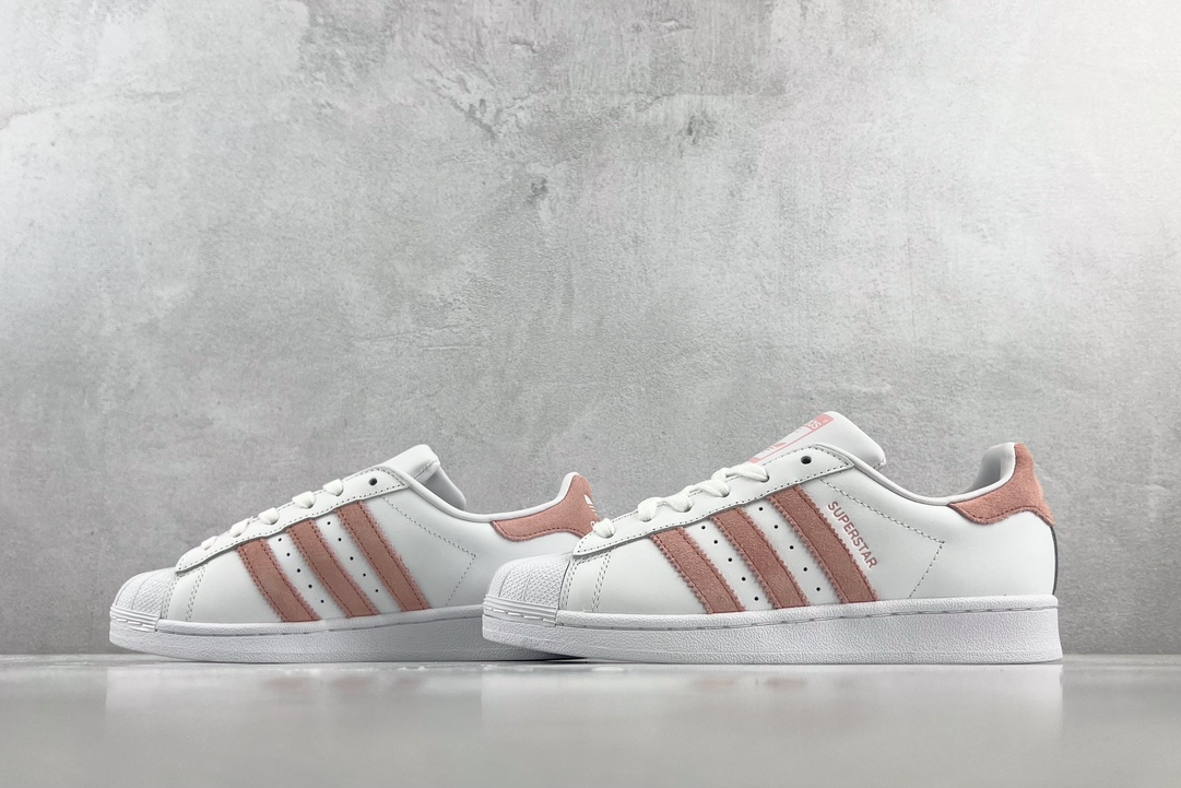 adidas originals Superstar three stripes orange and white EF9249