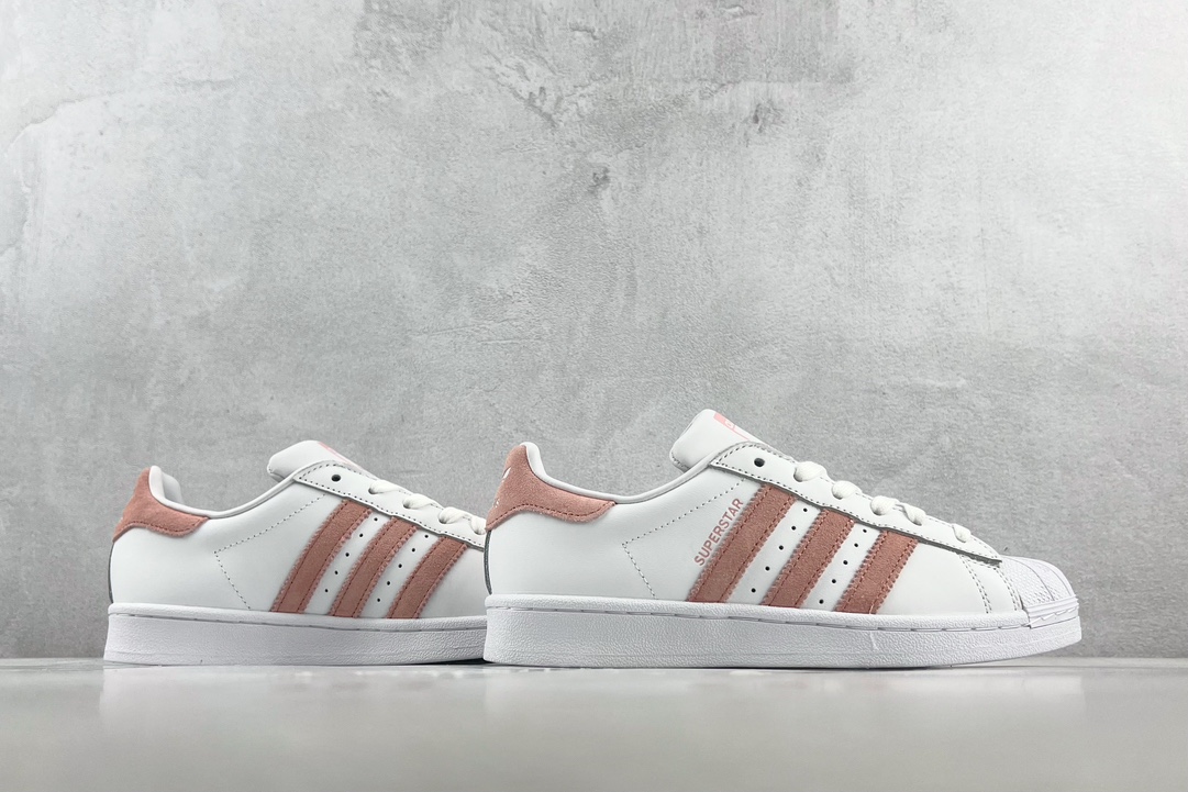 adidas originals Superstar three stripes orange and white EF9249