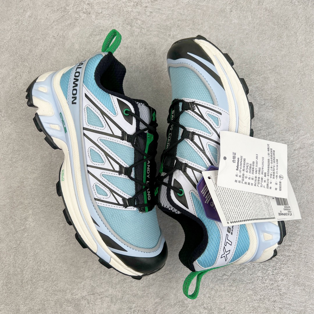 图片[3]-＃绿X/GX 纯原福利 Salomon XT-6 萨洛蒙复古潮流户外机能登山跑鞋 纯原外贸平台特供订单 耗时半年巨作 全套原纸板楦头开发 原厂特供网布配套加持 确保原汁原味 完美呈现版型 原档数据独家私模五层组合大底 男女鞋同步官方开发至46.5 原装Ortholite轻量化鞋垫 中底布带钢印编号 原厂TPU锁扣 进口港宝加持 后跟自然饱满 还原公司包裹性 鞋面以“锯齿”状的包裹系统呈现 在基色底之下加入了各种色点缀 将公司的最新技术和时尚前卫的造型融入耐用的长跑款式中 鞋面由 TPU 薄膜制成 并焊接在高耐磨网眼上 使其既时尚又坚固 由 ACS底盘支撑 可增强稳定性和支撑力 以及由橡胶凸耳 Contragrip外底覆盖的 EVA 缓冲中底 旨在应对崎岖的地形 鞋舌上的彩色Salomon 标签、Quicklace 系统以及鞋头、鞋舌和鞋跟上的附加品牌使细节更加完美 让穿着者可以轻松驾驭户外与通勤下的任何运动生活场景 无缝鞋身户外随意纵横 颜值与脚感兼备 出街通勤 绝对非常吸睛 你值得拥有 尺码：36 36.5 37.5 38 38.5 39 40 40.5 41 42 42.5 43 44 44.5 45 46 46.5 注意：偏小1码-选品中心