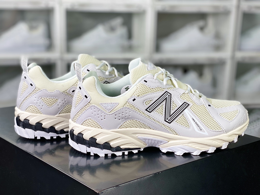 New Balance ML610T ”Silver Metallic” series low-top sports shoes ”off-white light gray pine green” ML610TAG