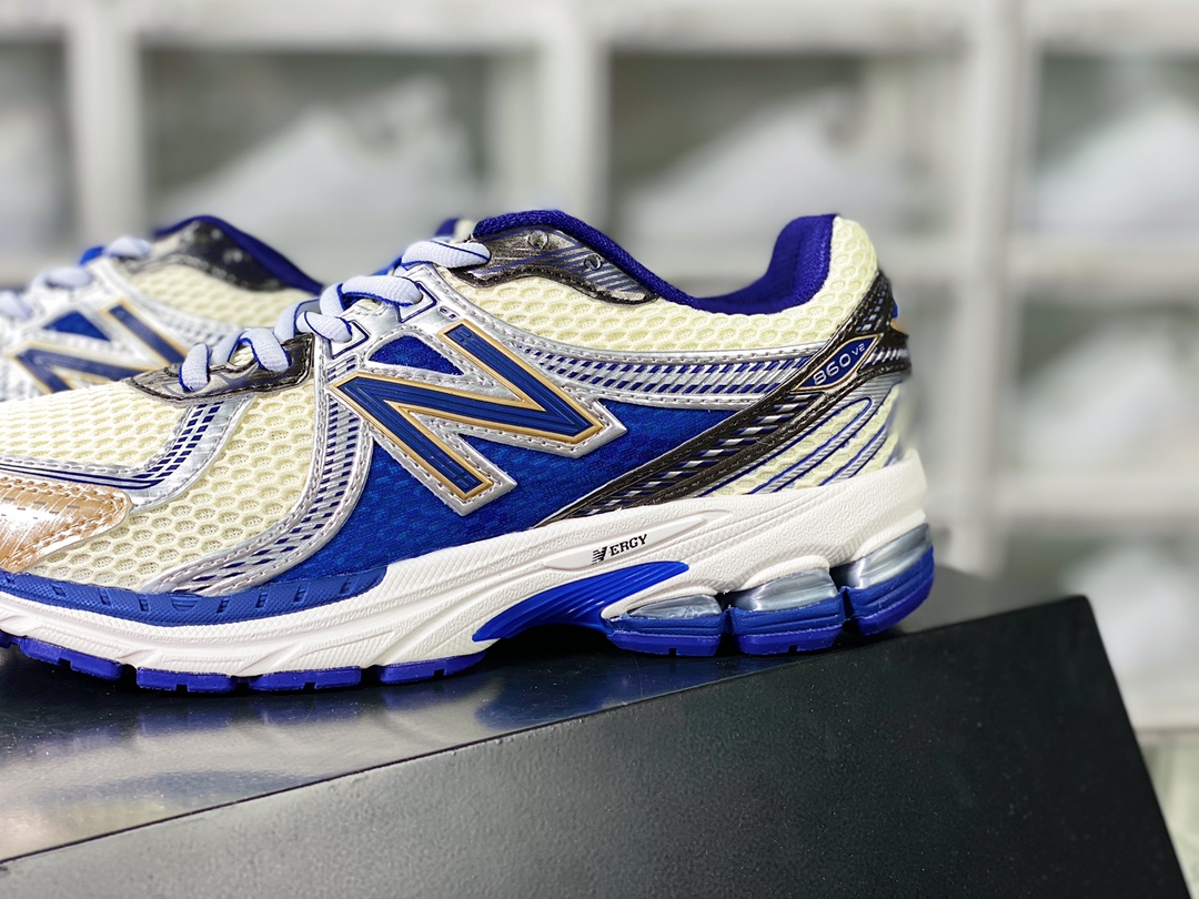 New Balance 860V2 series low-top classic retro dad jogging shoes ”Royal Blue Silver Gray Beige” ML860AM2