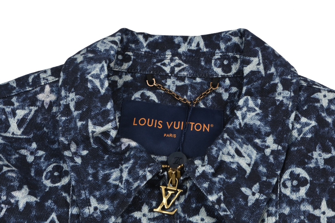 Louis Vuitton/路易威登 23Fw 满印扎染波光老花牛仔工装夹克