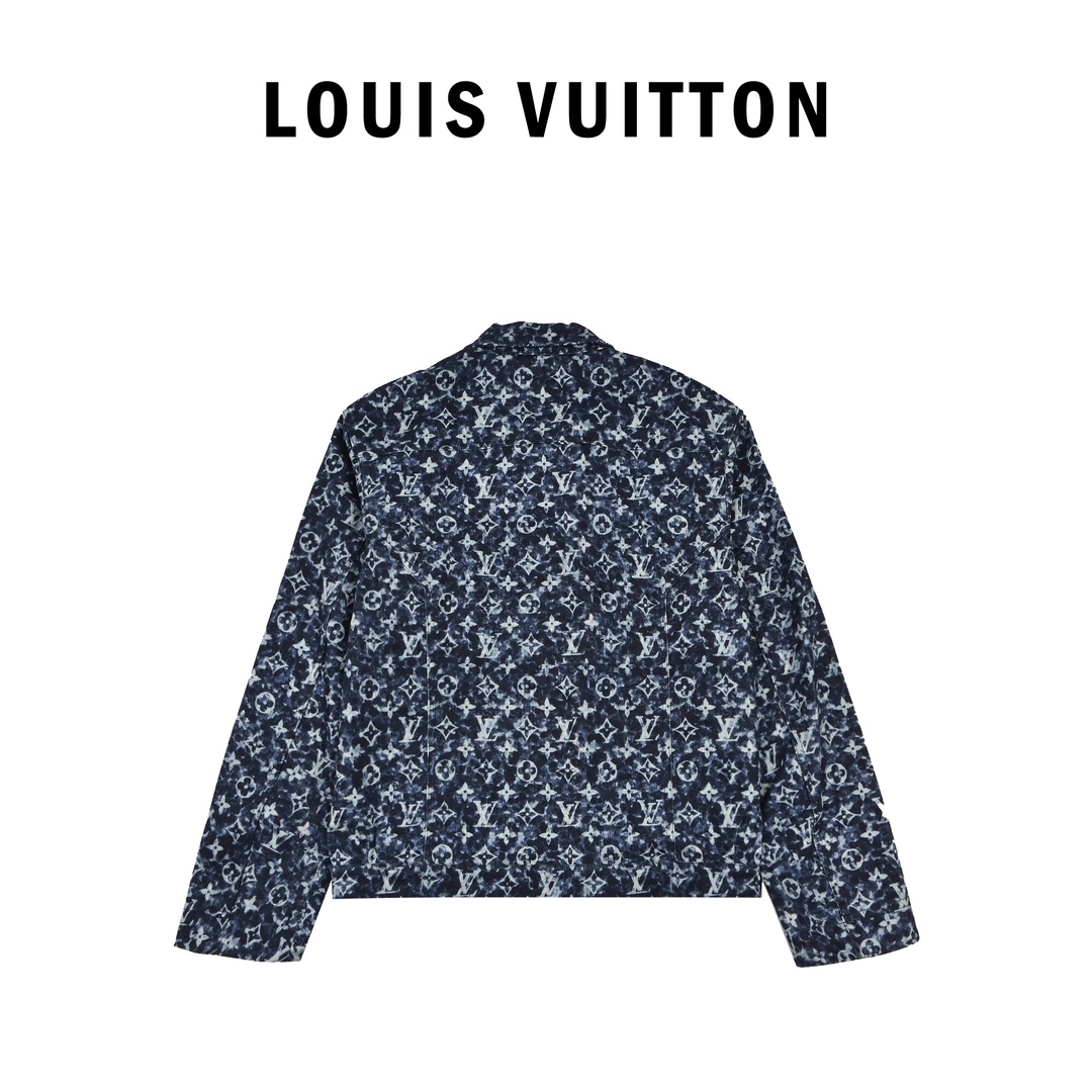 Louis Vuitton/路易威登 23Fw 满印扎染波光老花牛仔工装夹克