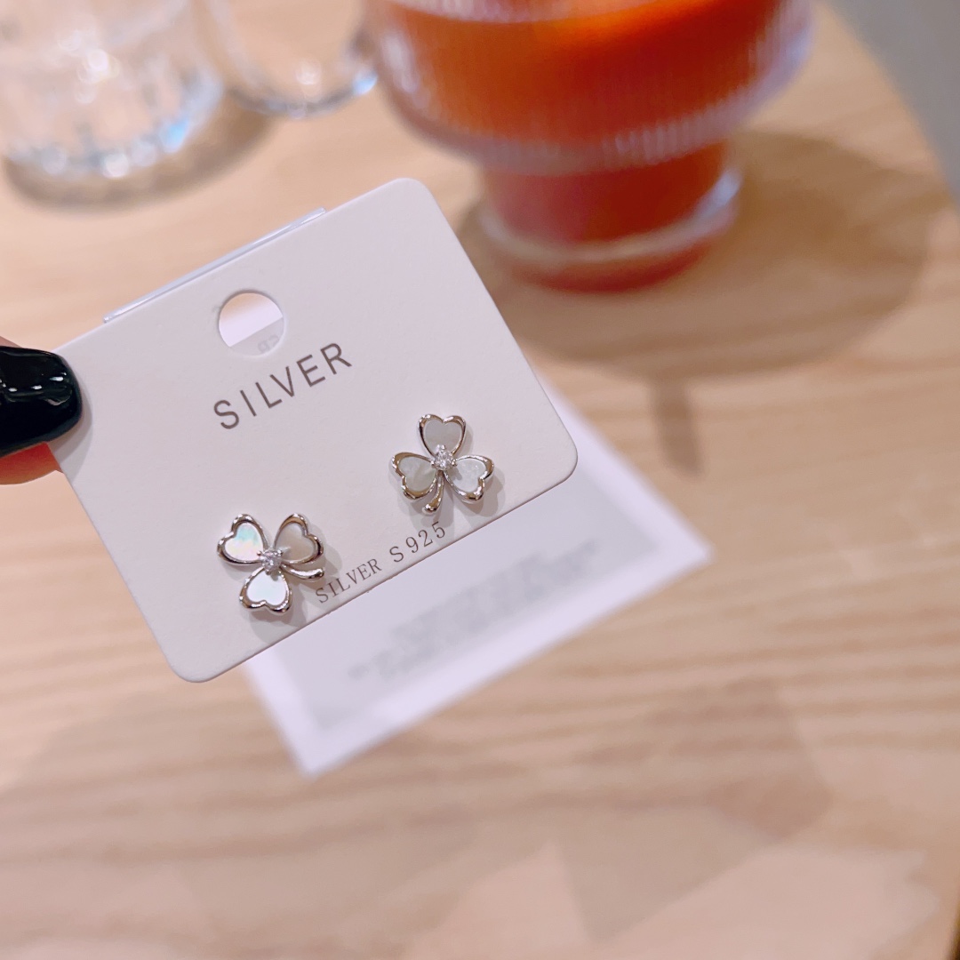 Solid Silver Earrings Fashion Everyday Wear Gold