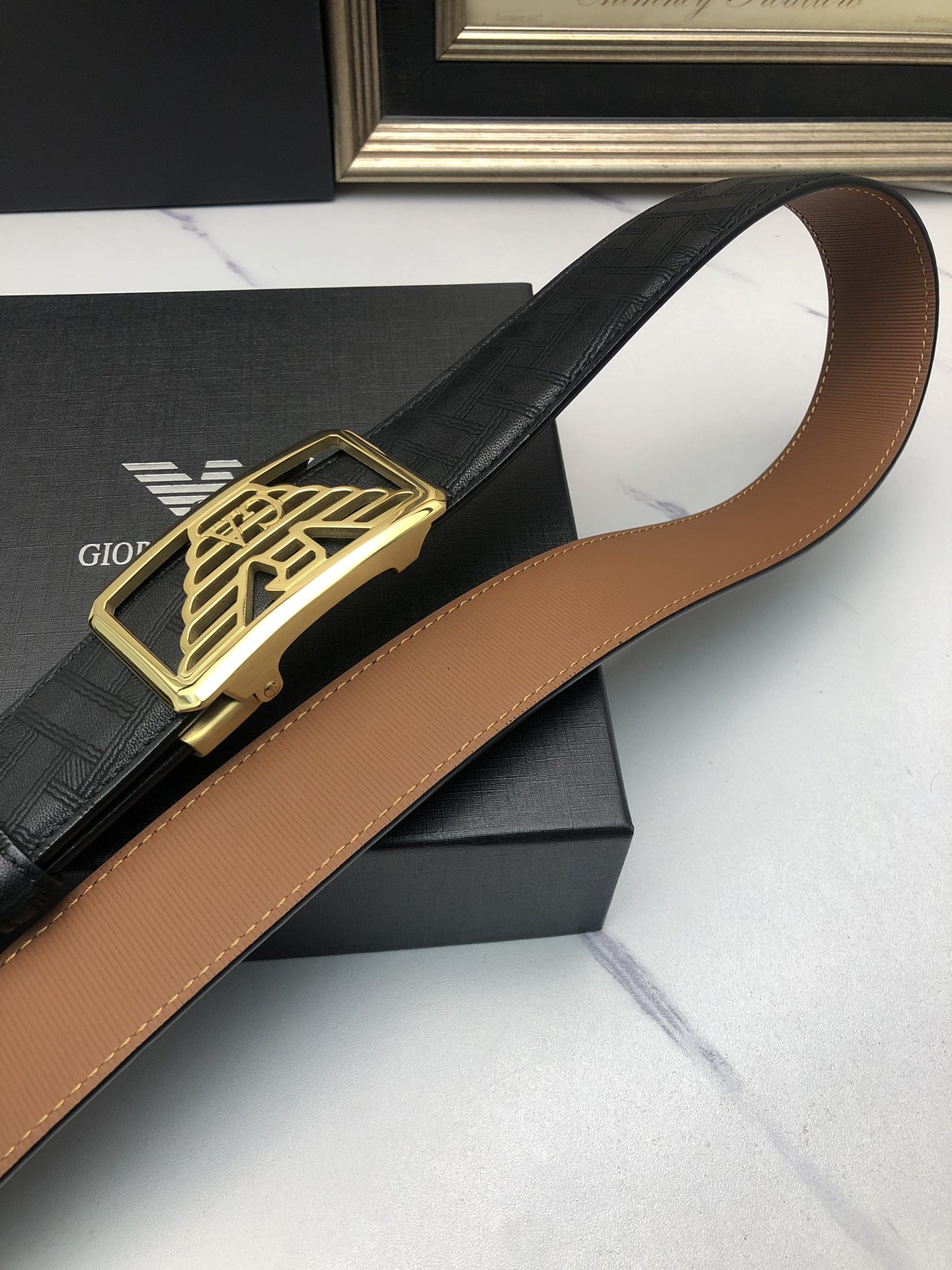Italian Factory’s Tailorable Automatic Cattle-Skin Belt with Automatic Button - 图片 5