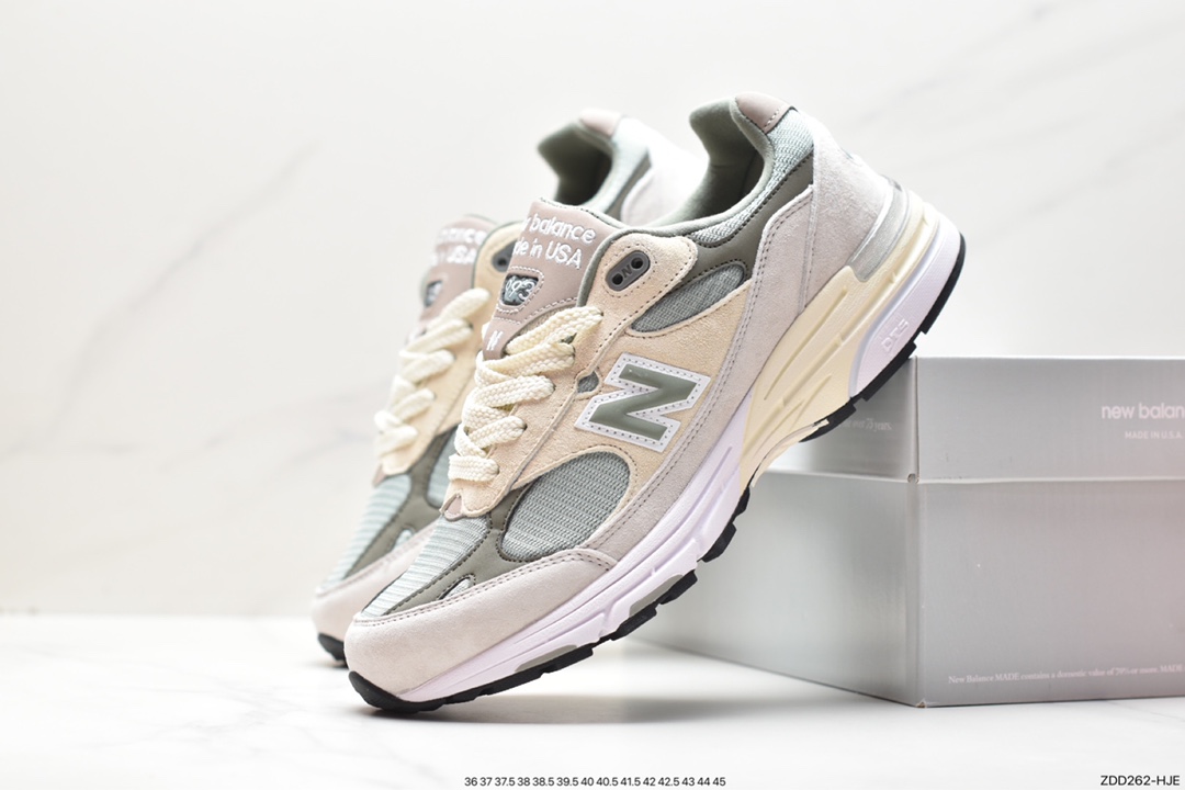 New Balance Made in USA MR993 series American-made classic retro casual running shoes ”Joint Milky White Rock Gray” MR993KT1