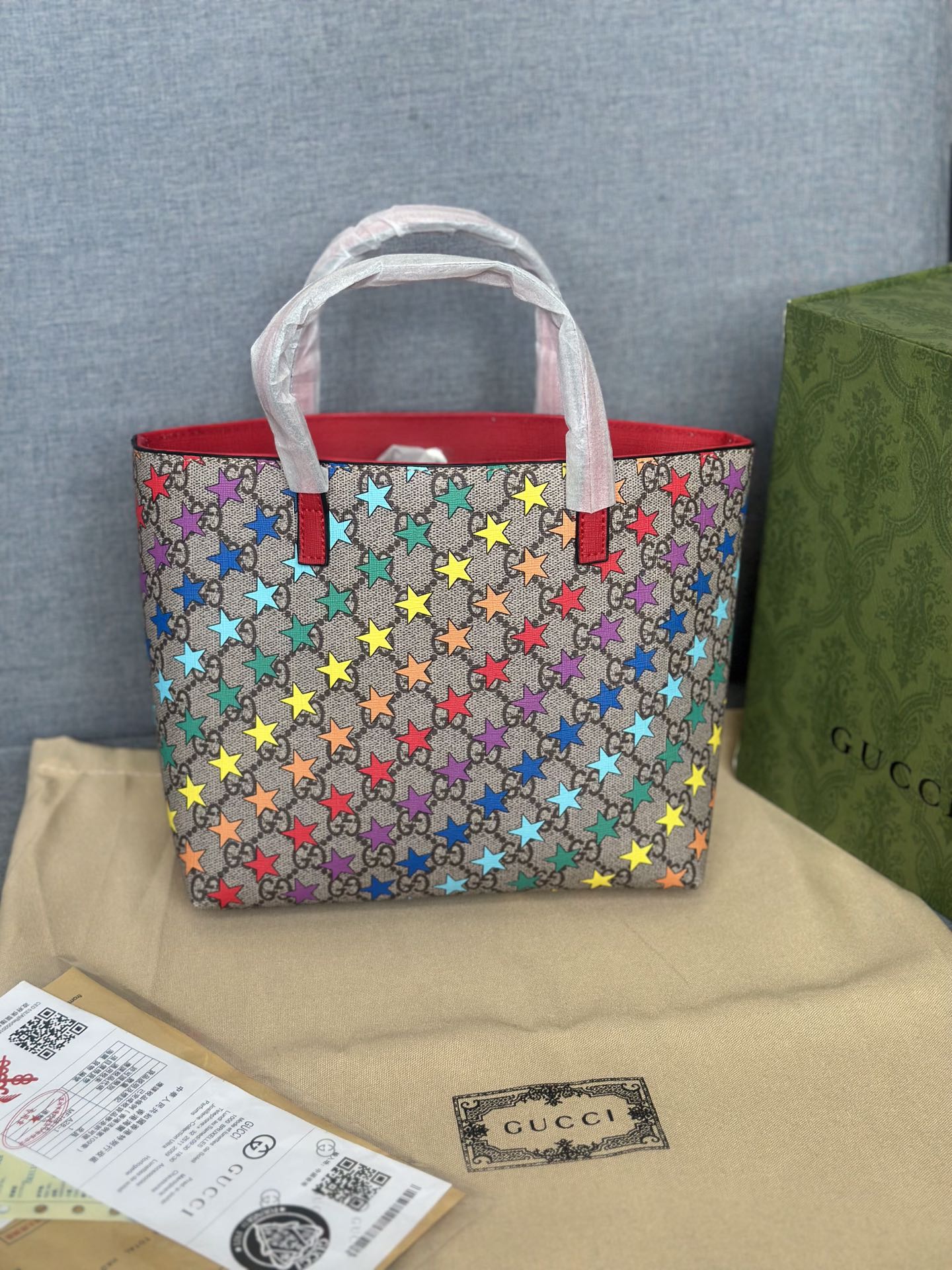 Bolso tote Estrella Arcoíris Tamaño: 20*21*10 Empaque: bolsa de polvo
