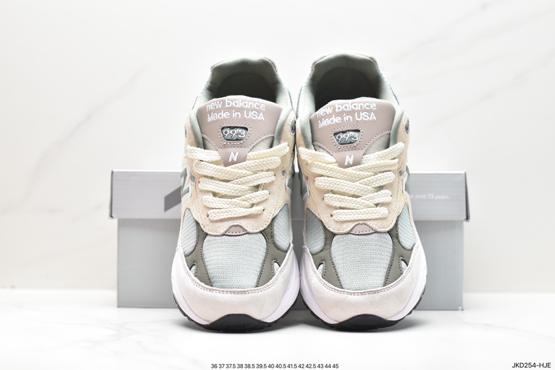 New Balance Made in USA MR993 series American-made classic retro casual sports all-match dad running shoes ”Joint Milky White Rock Gray” MR993KT1