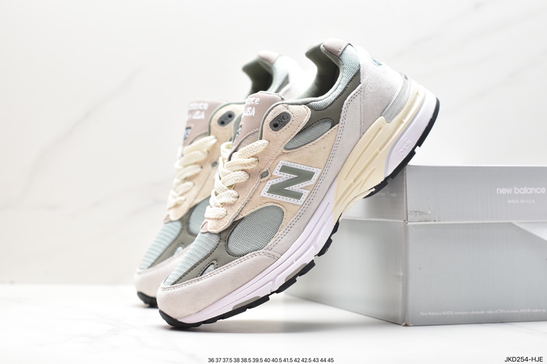 New Balance Made in USA MR993 series American-made classic retro casual sports all-match dad running shoes ”Joint Milky White Rock Gray” MR993KT1