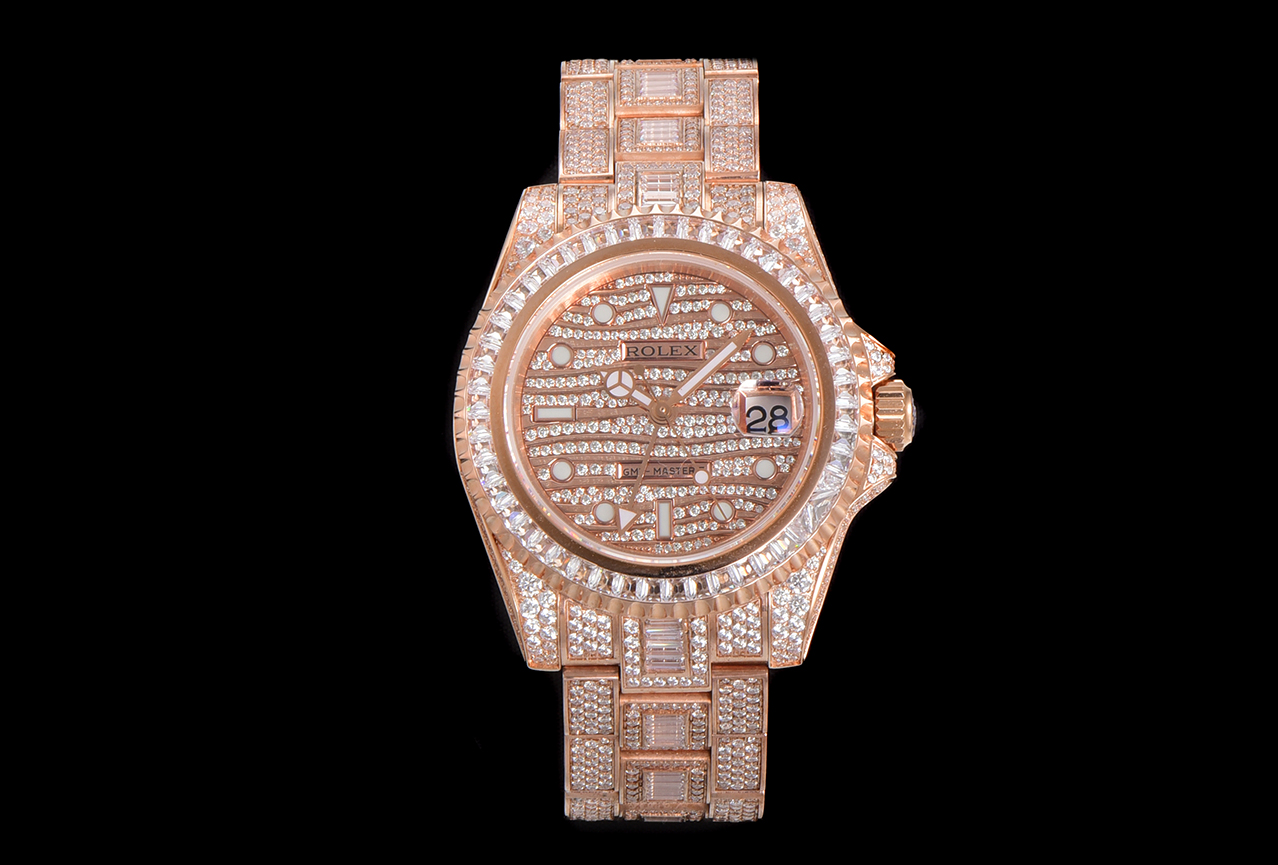 Rolex Gmt Master Watch Set With Diamonds
