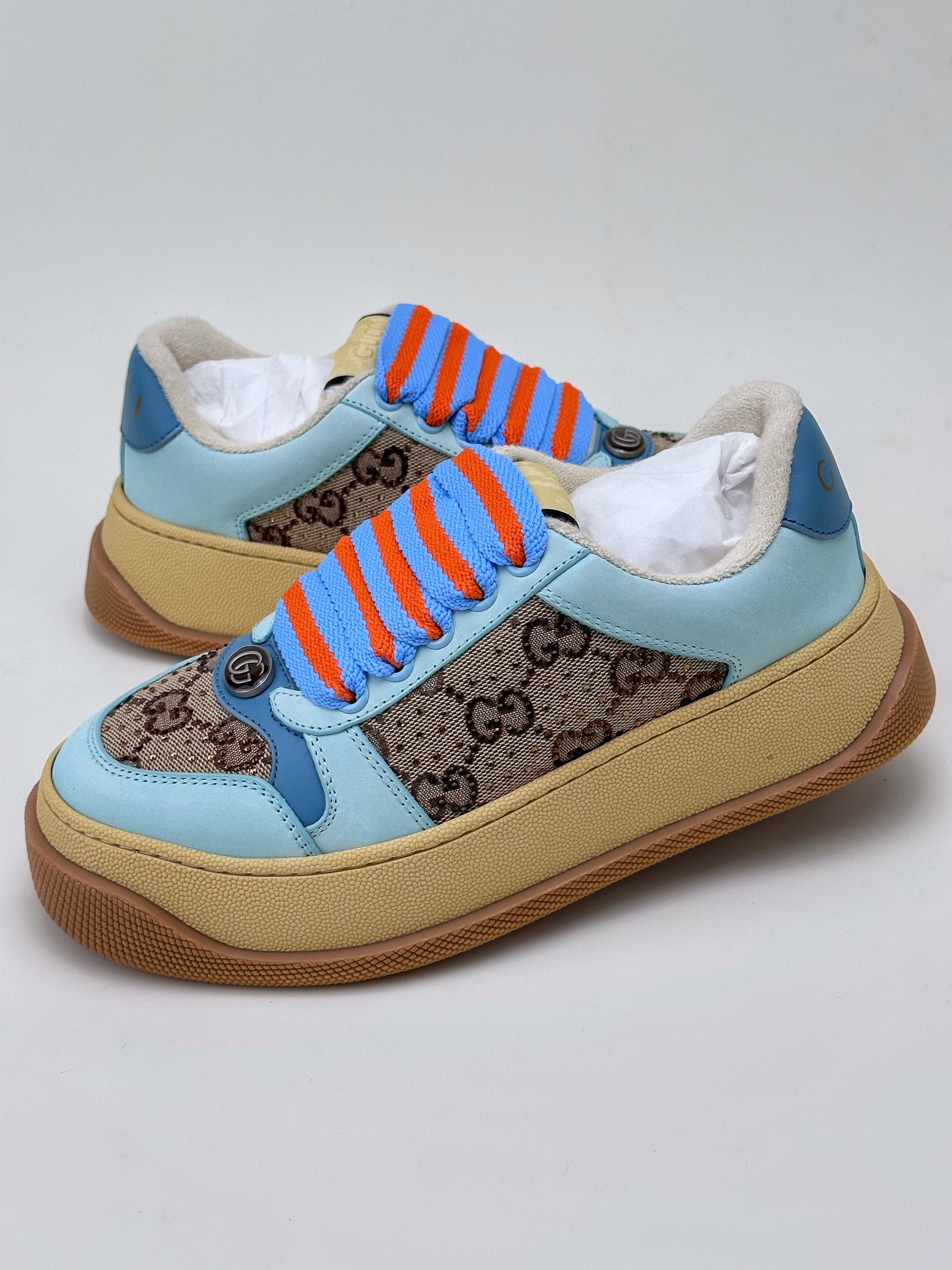 Gucci light luxury single product G's latest hit thick-soled dirty shoes with colorful shoelaces