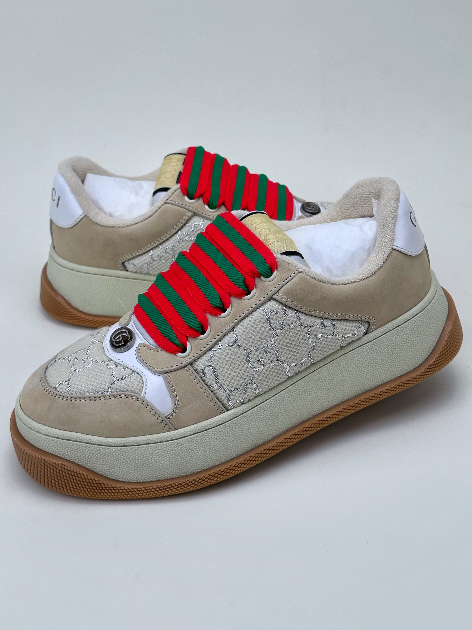 Gucci light luxury single product G's latest hit thick-soled dirty shoes with colorful shoelaces