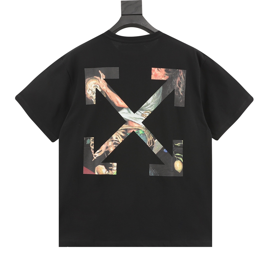 180 OFF WHITE C/O VIRGIL 宗教油画箭头印花短袖T恤