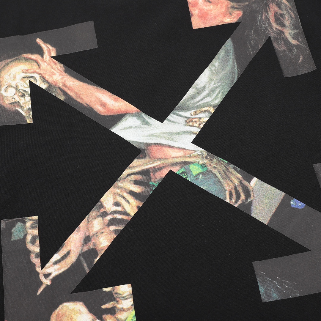 180 OFF WHITE C/O VIRGIL 宗教油画箭头印花短袖T恤