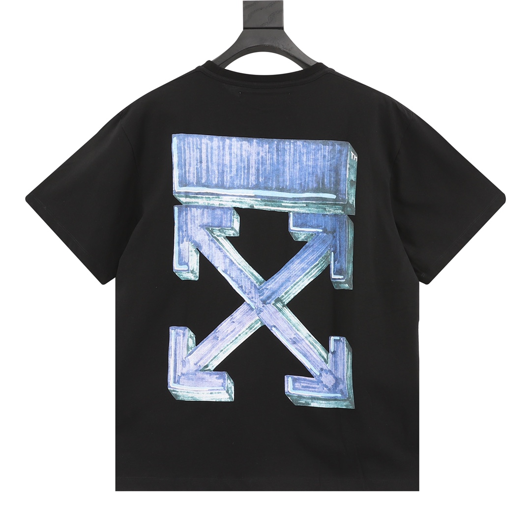 180 OFF WHITE 刷漆箭头短袖T恤 面料依旧采用OW专用的21支220g精梳OE棉纱