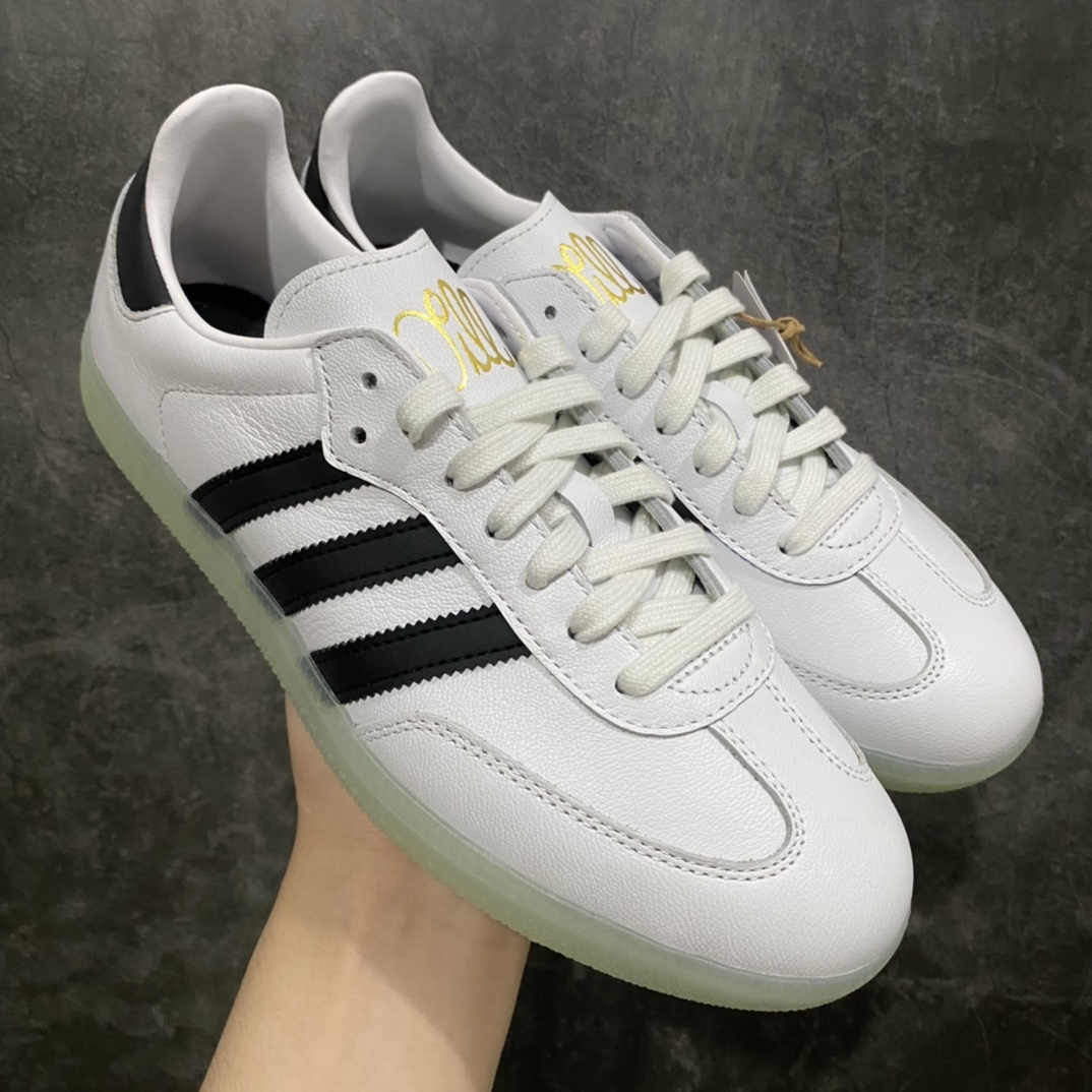 【纯原版】Adidas Samba X Dill 阿迪三叶草休闲板鞋 桑巴德训鞋白黑GZ4730nn全头层皮料 最大46码磨具全新释出原鞋1:1完美复刻 顶级版本 细节随意对比n帮面材料：韩国纳米合成革…区别市场通货真真的顶级 此版本出货预计打造几十色争取打造市场巅峰品质桑巴系列 真真的让你无法挑剔的东西！ 尺码：36-46全码出货-莆田鞋批发中心