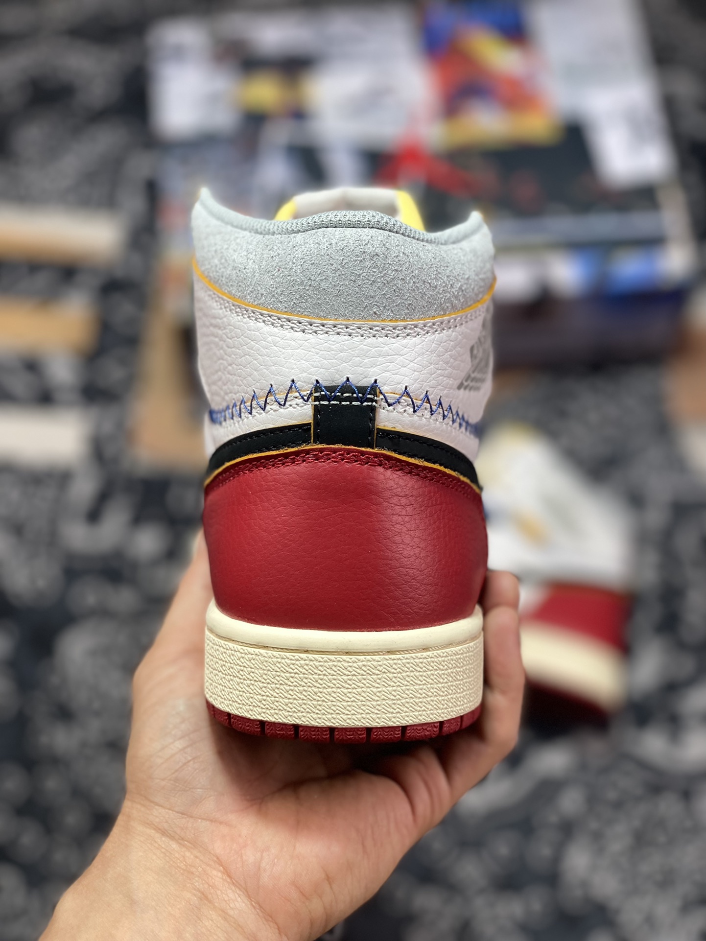 500 Union LA X Air Jordan 1 NRG AJ1乔1联名拼接限量款 黑红白拼接 BV1300-106