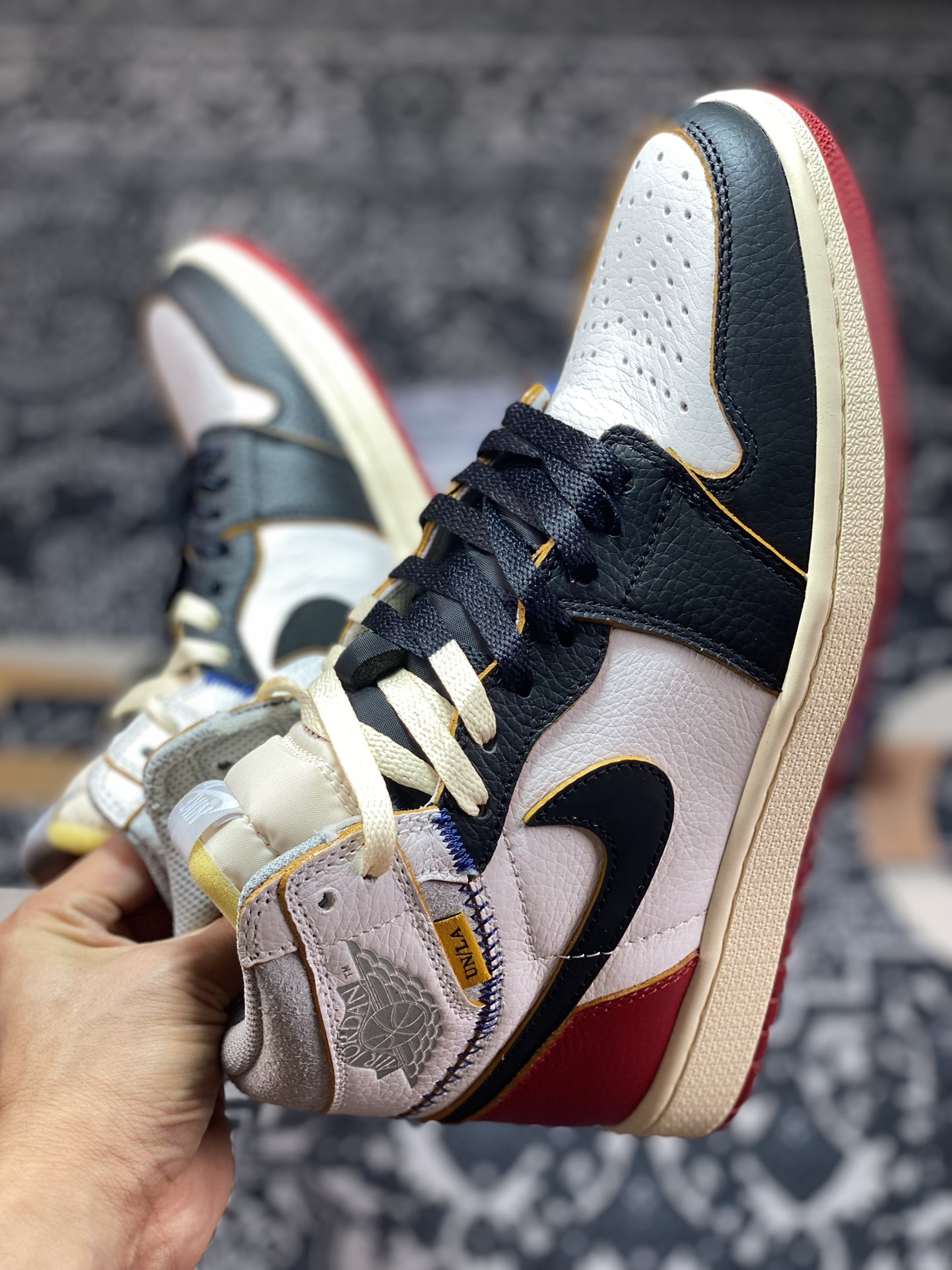 500 Union LA X Air Jordan 1 NRG AJ1乔1联名拼接限量款 黑红白拼接 BV1300-106