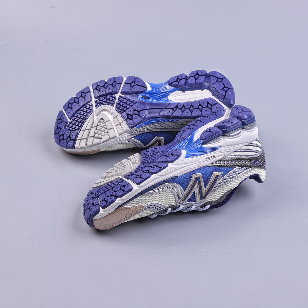 200 AIME LEON DORE x New Balance NB 复古白蓝 860V2 防滑耐磨低帮跑步鞋 ML860AM2