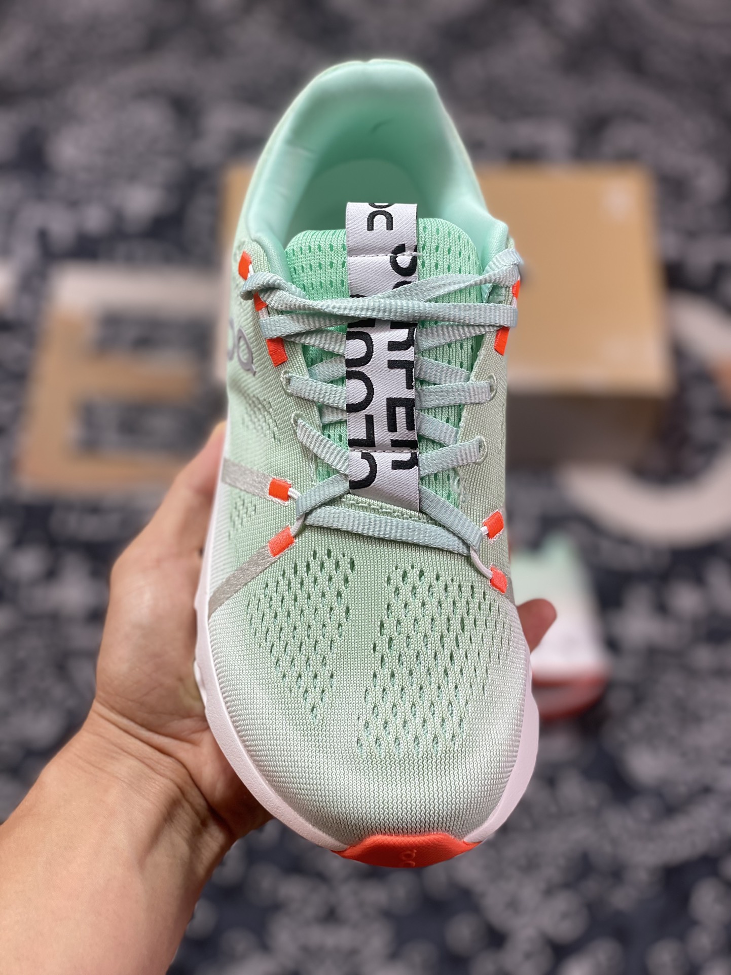 ON Running Cloudsurfer Road Rod Series Low-top Thick-soled Jogging Shoes ”Mesh Mint Green White Orange” 3MD10421071