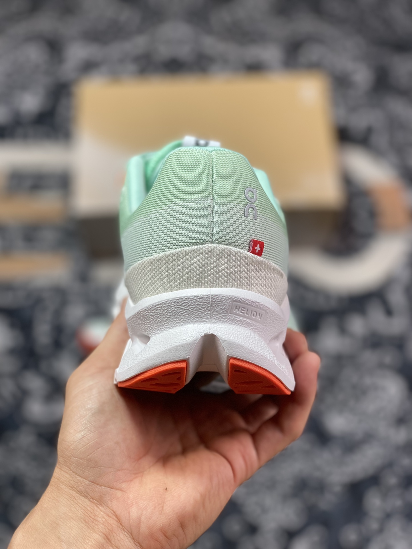 ON Running Cloudsurfer Road Rod Series Low-top Thick-soled Jogging Shoes ”Mesh Mint Green White Orange” 3MD10421071