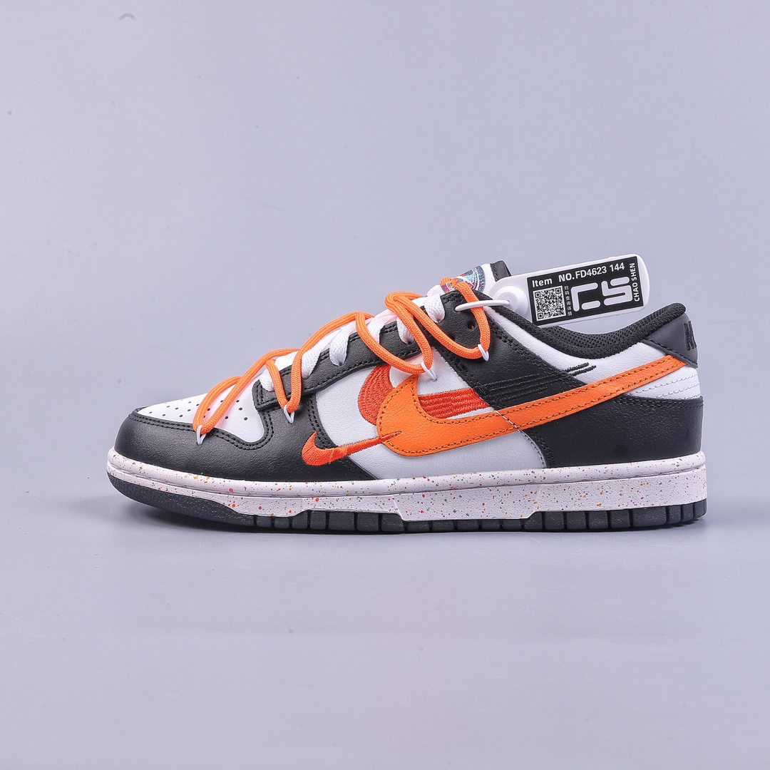 CS NK SB Dunk Low 解构活力三钩黑白橘 FD4623-144