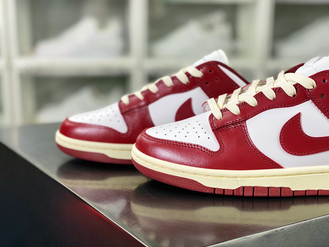 SB Dunk Low”Team Red”扣篮系列低帮休闲运动滑板板鞋“复古奶油红白”FJ4555-100